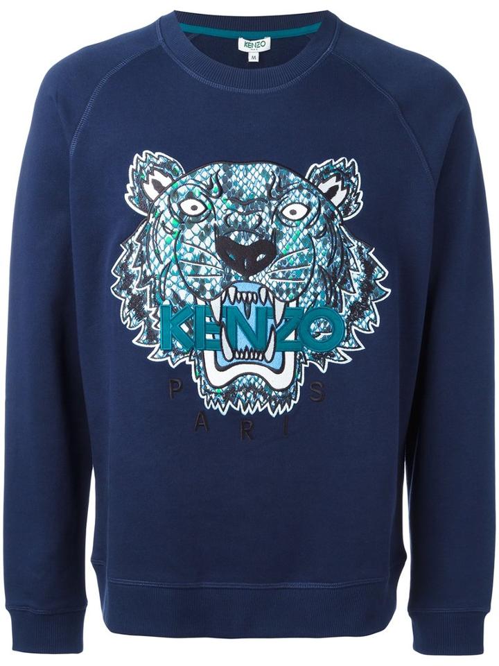 Kenzo Tiger Jumper, Men's, Size: Xs, Blue, Cotton/polyester