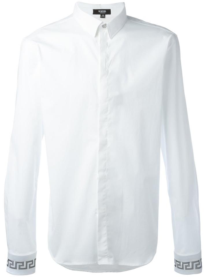 Versus - Embroidered Logo Shirt - Men - Cotton/polyester/spandex/elastane - 48, White, Cotton/polyester/spandex/elastane