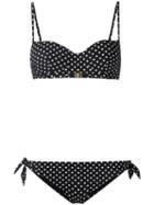 Dolce & Gabbana Polka Dot Bikini, Women's, Size: Ii, Black, Polyamide/spandex/elastane/polyester/polyurethane