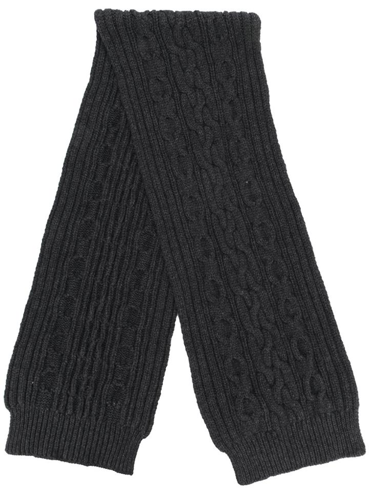 Pringle Of Scotland Aran Cable Knitted Scarf - Grey