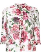 Dolce & Gabbana Floral Print Cropped Jacket - Pink