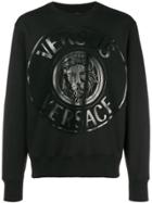 Versus Logo Medallion Print Sweatshirt - Black