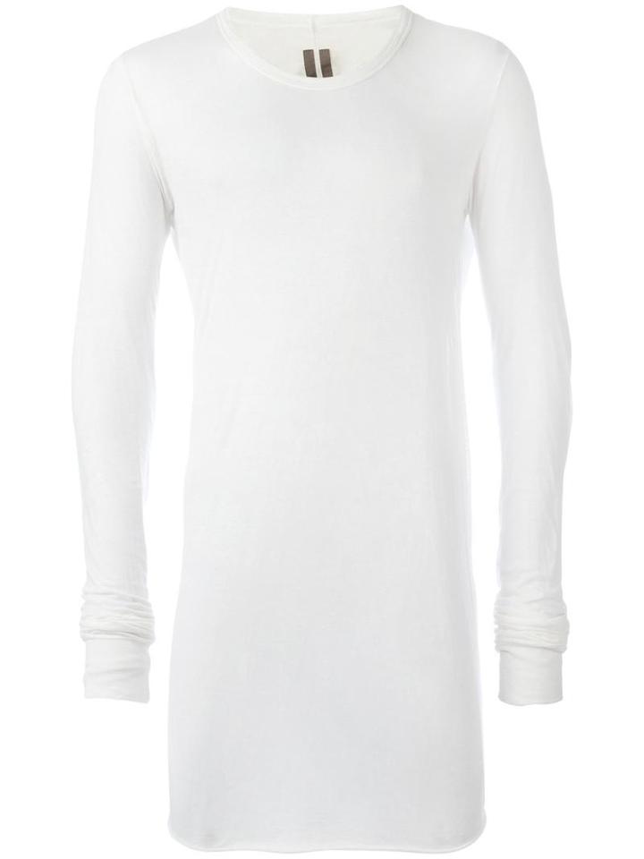 Rick Owens Long Length T-shirt, Men's, Size: Large, White, Cotton