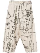 Yohji Yamamoto Printed Cropped Trousers - Nude & Neutrals