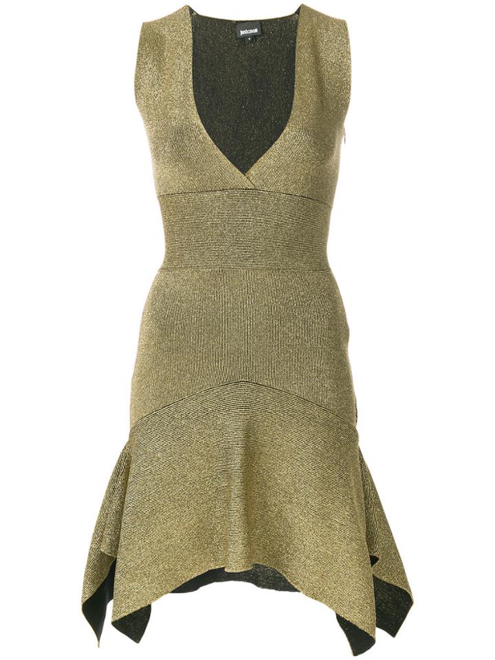 Just Cavalli Asymmetric Hem Mini Dress - Metallic