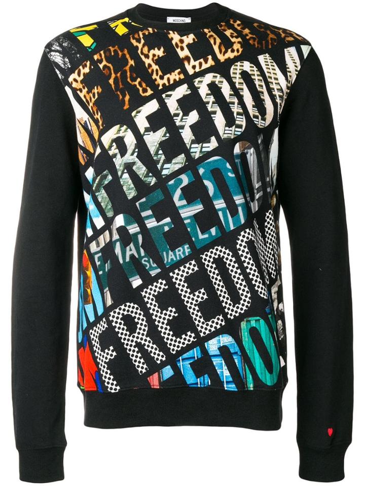 Moschino Freedom Print Jumper - Black