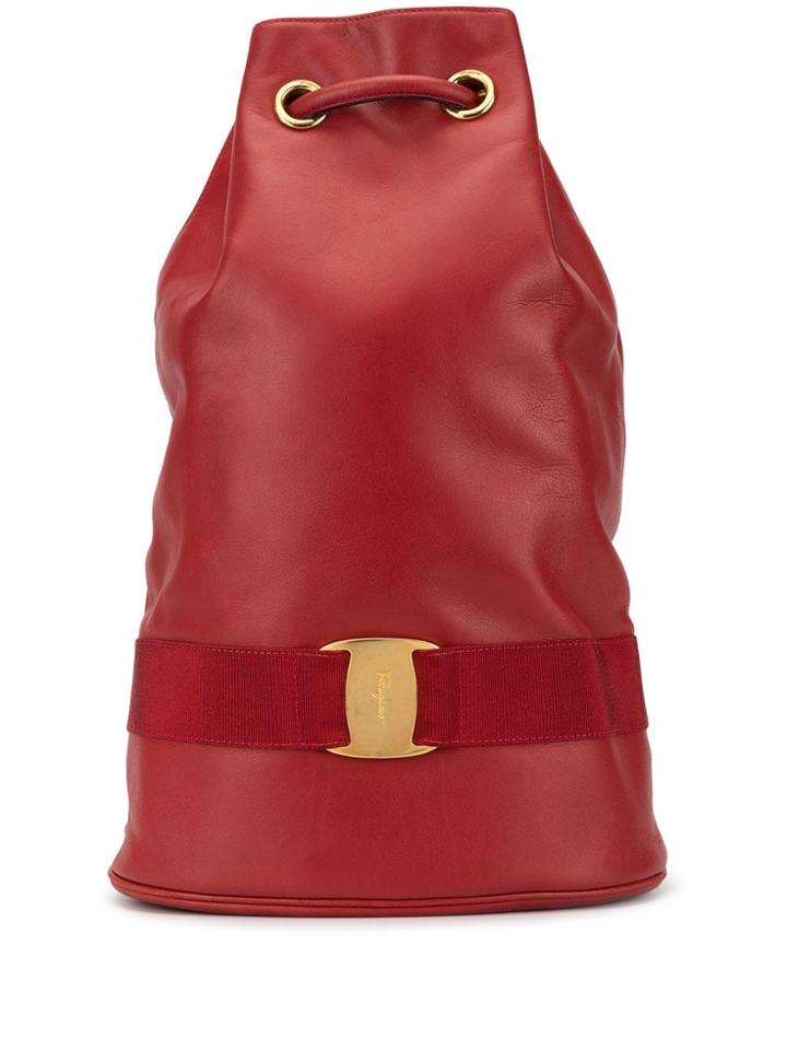 Salvatore Ferragamo Pre-owned Vara Drawstring Shoulder Bag - Red