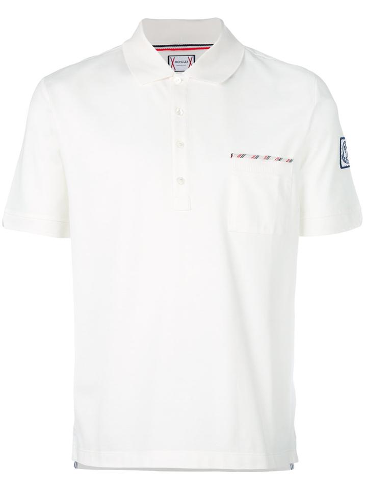 Moncler Gamme Bleu Logo Patch Polo Shirt - White