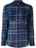 Burberry Brit Checked Longsleeved Shirt, Women's, Size: Xs, Blue, Cotton