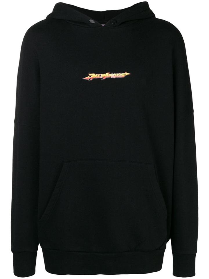 Palm Angels Arrows Logo Print Hoodie - Black