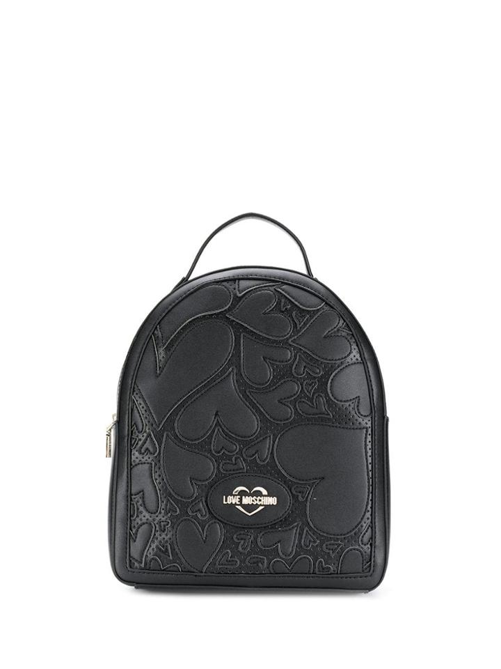 Love Moschino Heart Appliqué Backpack - Black