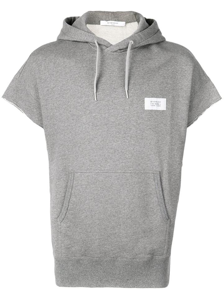 Givenchy Short Sleeved Hooded Top - Grey