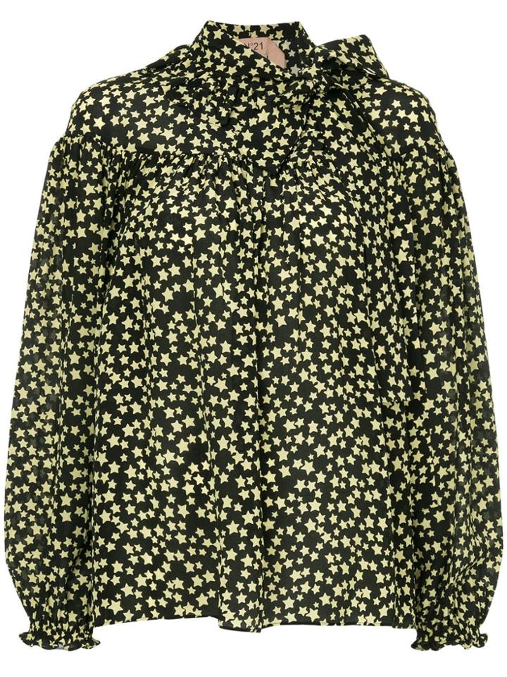 No21 Star Bow Ribbon Blouse - Black