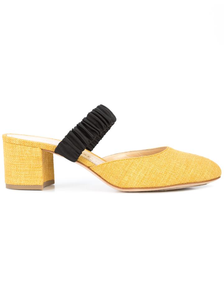 Chloe Gosselin Olea Contrast Strap Mules - Yellow & Orange