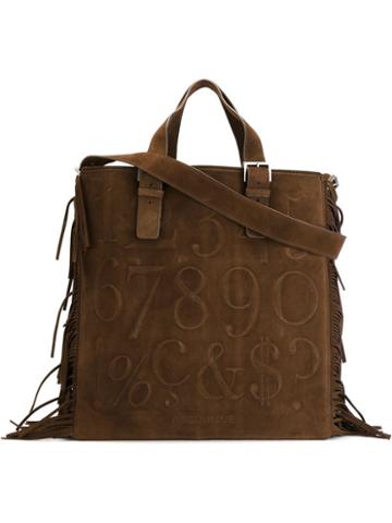 Assouline 'didot' Bookbag Tote, Adult Unisex, Brown, Suede