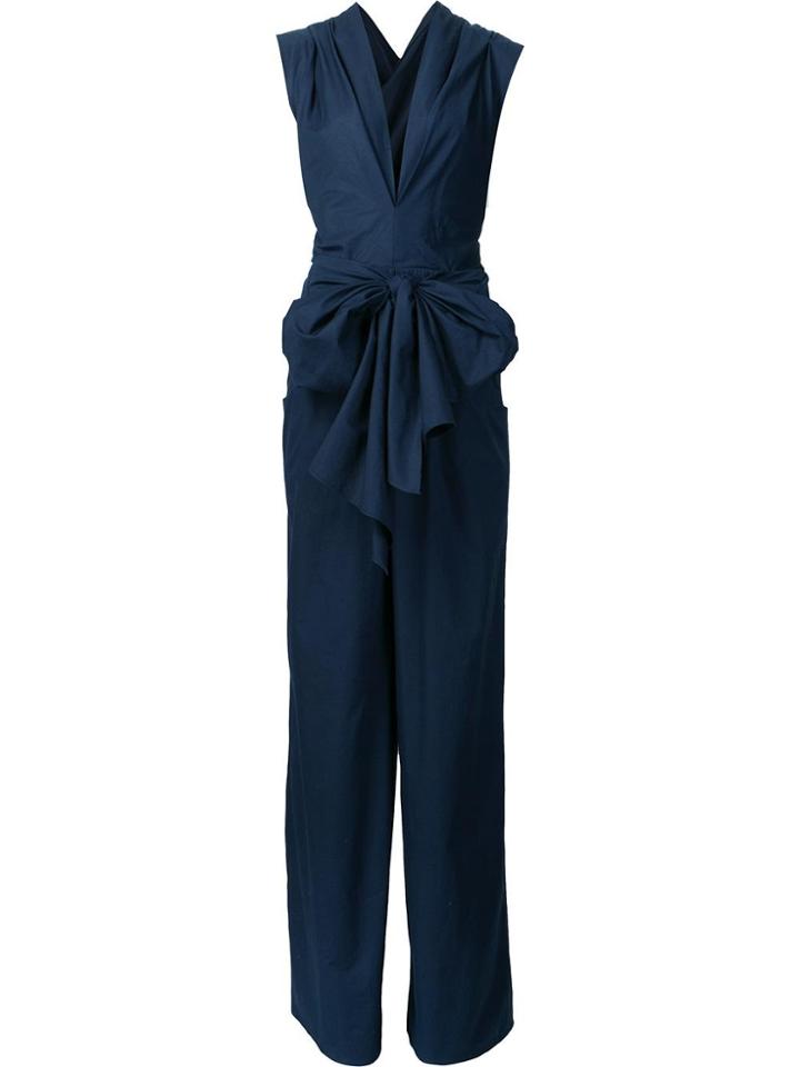 Tome Tied Front Sleeveless Jumpsuit - Blue