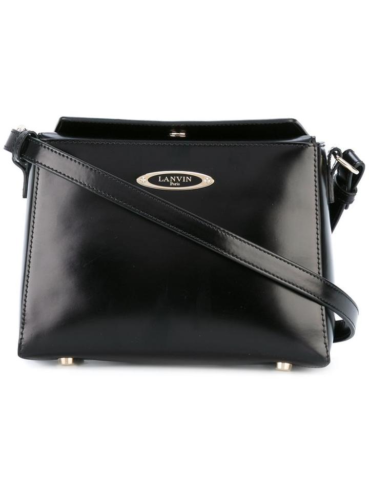 Lanvin Square Shoulder Bag, Women's, Black, Leather