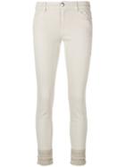 Marc Cain Embroidered Hem Skinny Trousers - Nude & Neutrals