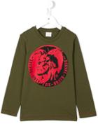 Diesel Kids 'tecre' Printed T-shirt, Boy's, Size: 8 Yrs, Green