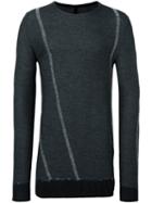 Masnada Crew Neck Pullover, Men's, Size: Large, Black, Nylon/viscose/wool