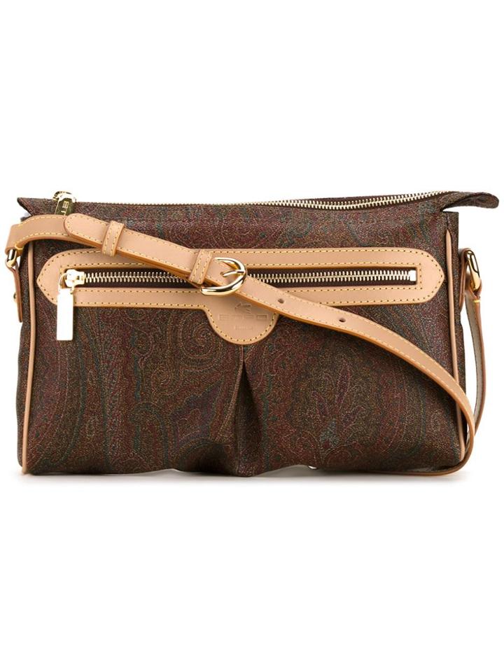 Etro Smalla Rectangular Shoulder Bag - Brown