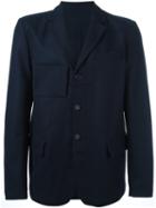 Marni Asymmetric Pocket Jacket, Men's, Size: 50, Blue, Cotton/polyamide/spandex/elastane/virgin Wool