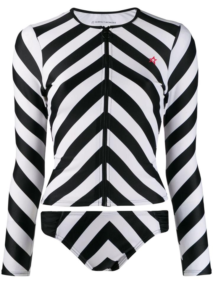 Perfect Moment Chevron Print Rash Guard - Black