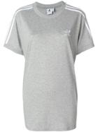 Adidas Striped Overarm Logo T-shirt - Grey