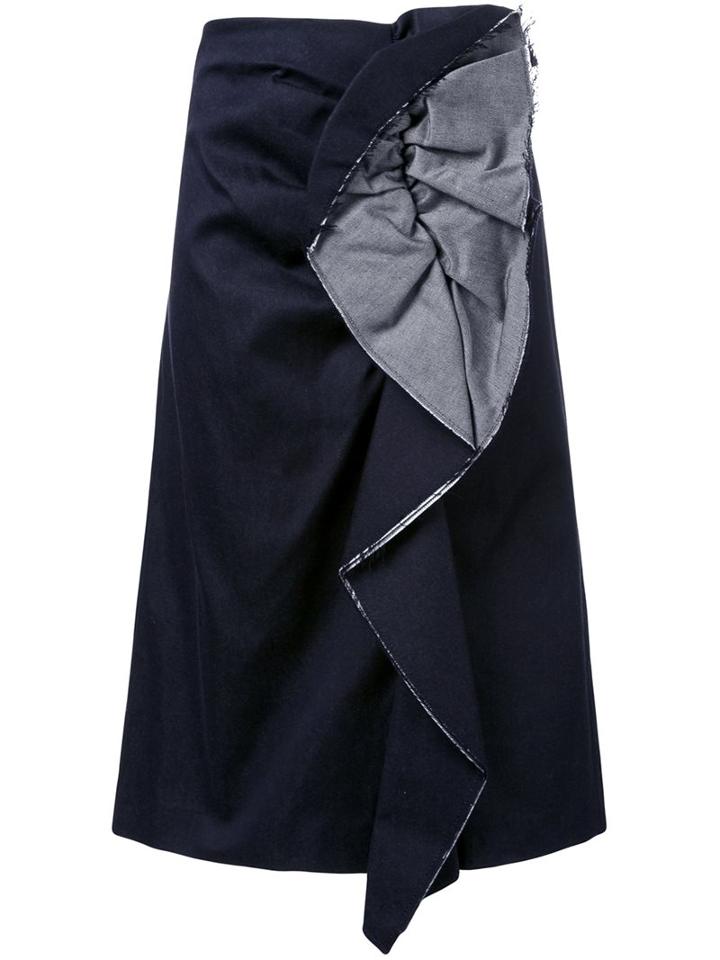 Le Ciel Bleu Ruffle Detail Straight Skirt