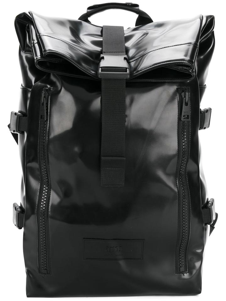 Ami Alexandre Mattiussi Roll Top Backpack - Black