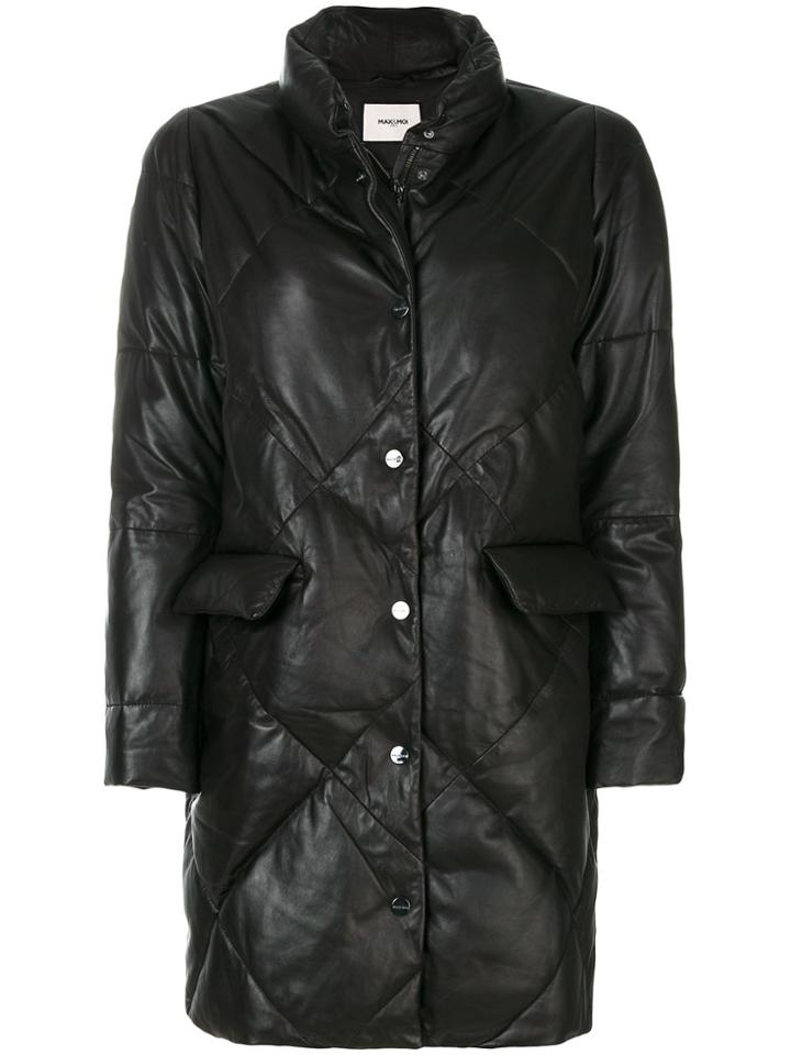 Max & Moi Diamond Quilted Coat - Brown