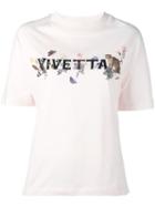 Vivetta Logo Print T-shirt, Women's, Size: 38, Pink/purple, Cotton