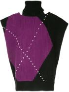 Raf Simons Colour-block Knitted Vest - Purple