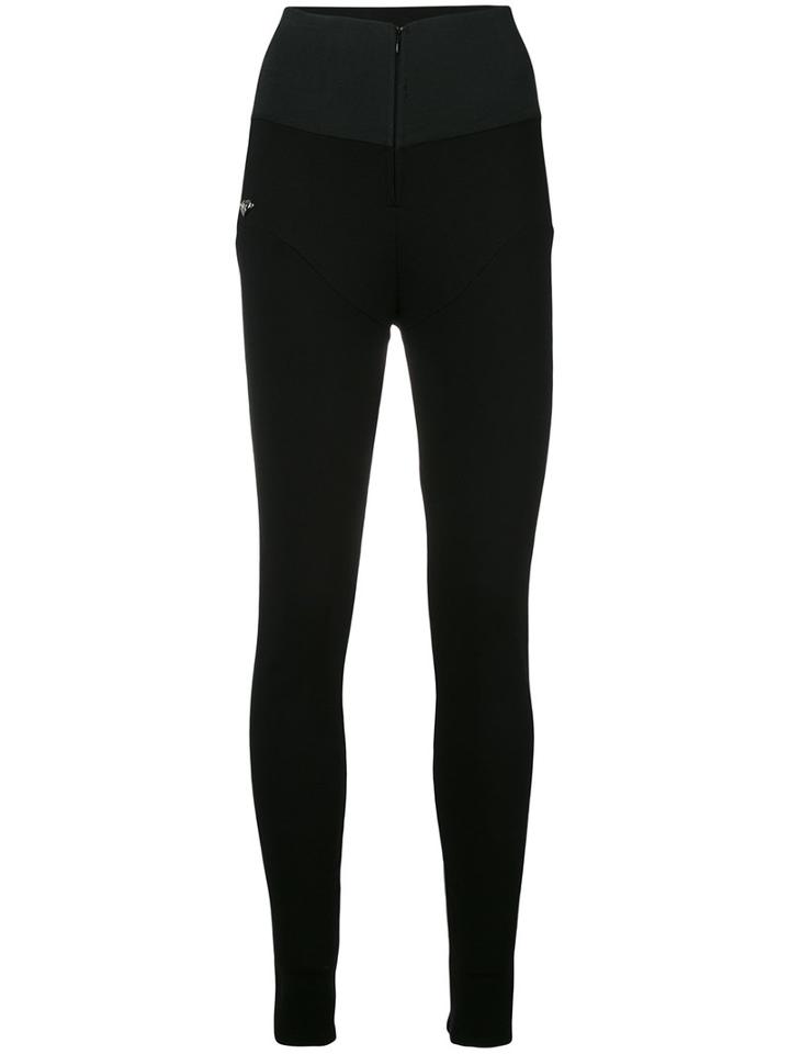 Philipp Plein - Mesh Panel Leggings - Women - Elastodiene/polyamide/polyester/viscose - L, Black, Elastodiene/polyamide/polyester/viscose