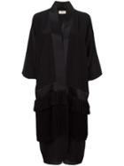 Murmur Kimono Coat, Women's, Black, Silk/polyester