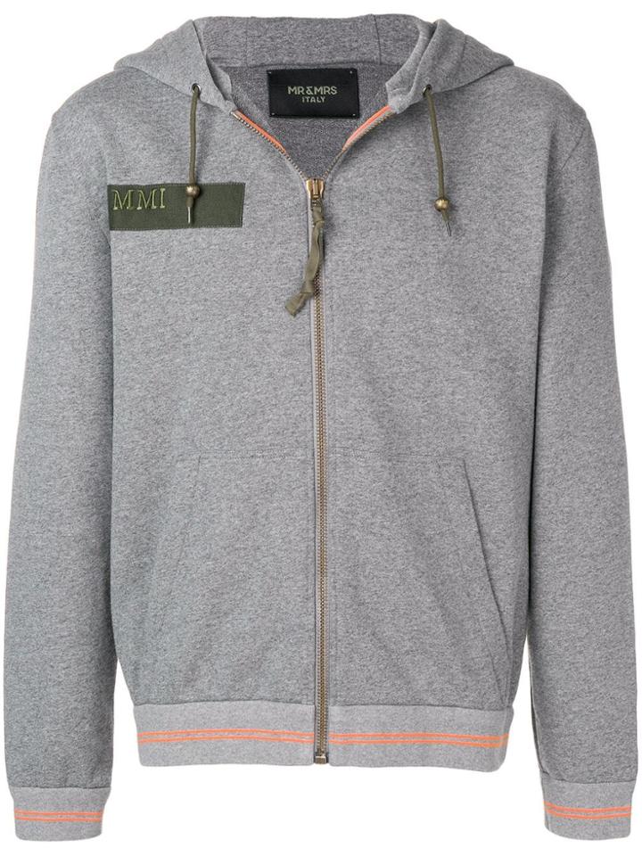 Mr & Mrs Italy Embroidered Pegasus Hoodie - Grey