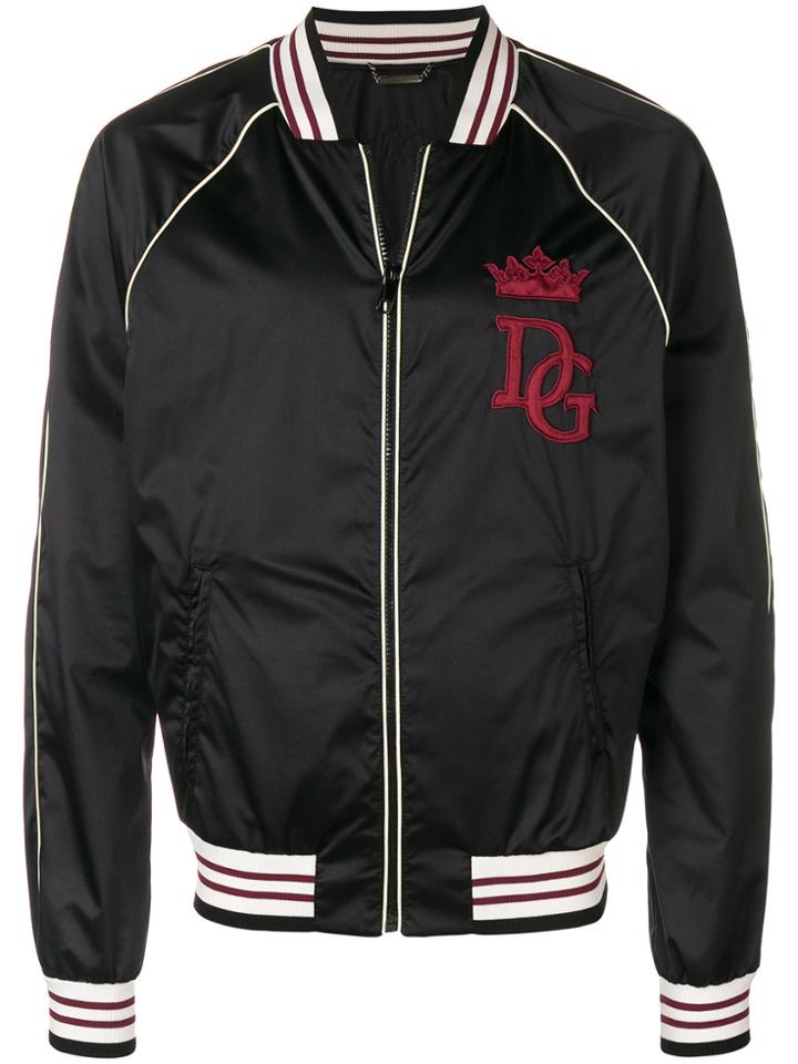 Dolce & Gabbana Patch Detail Bomber Jacket - Black