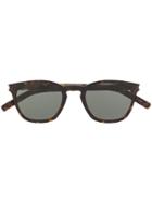 Saint Laurent Eyewear Sl 28 Slim Sunglasses - Brown