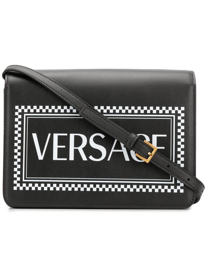 Versace 90s Vintage Logo Shoulder Bag - Black