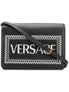 Versace 90s Vintage Logo Shoulder Bag - Black