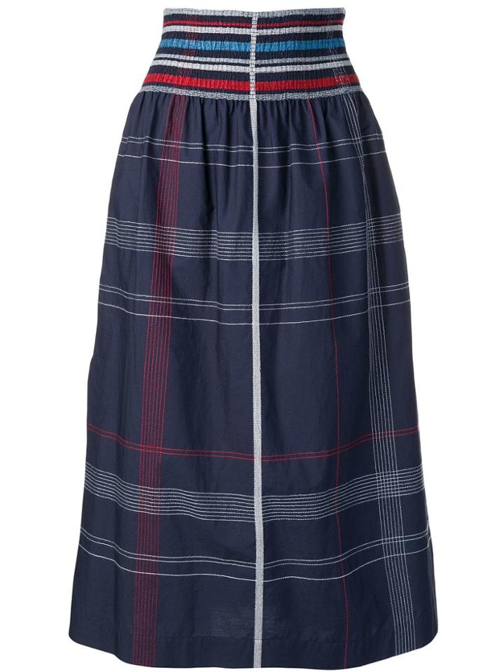 Sportmax Checked Midi Skirt - Blue