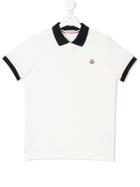 Moncler Kids Contrast Trim Polo Shirt - White