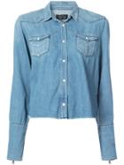 Rta Raw Edge Denim Shirt - Blue