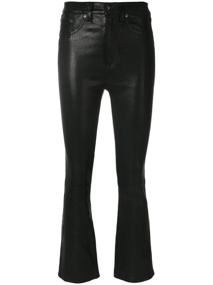 Rag & Bone /jean Cropped Leather Trousers - Black