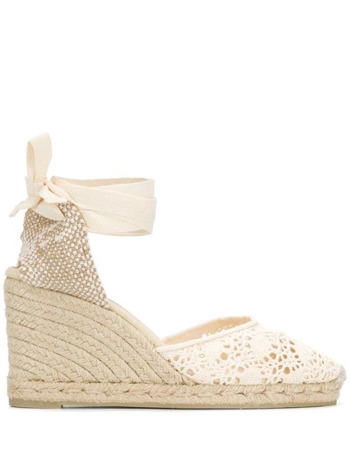 Castañer Crochet Wedge Espadrilles - Neutrals