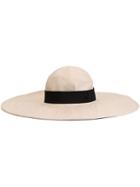Maison Michel Wide Brim Sun Hat, Women's, Size: S, Nude/neutrals, Straw