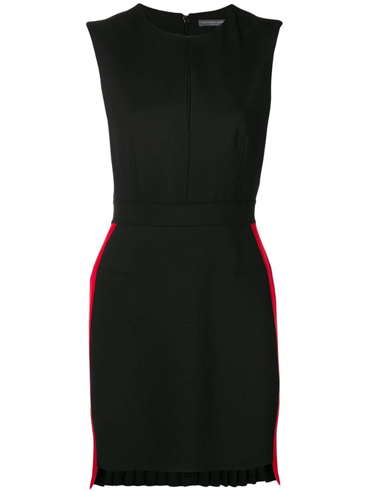 Alexander Mcqueen Side-stripe Fitted Mini Dress - Black