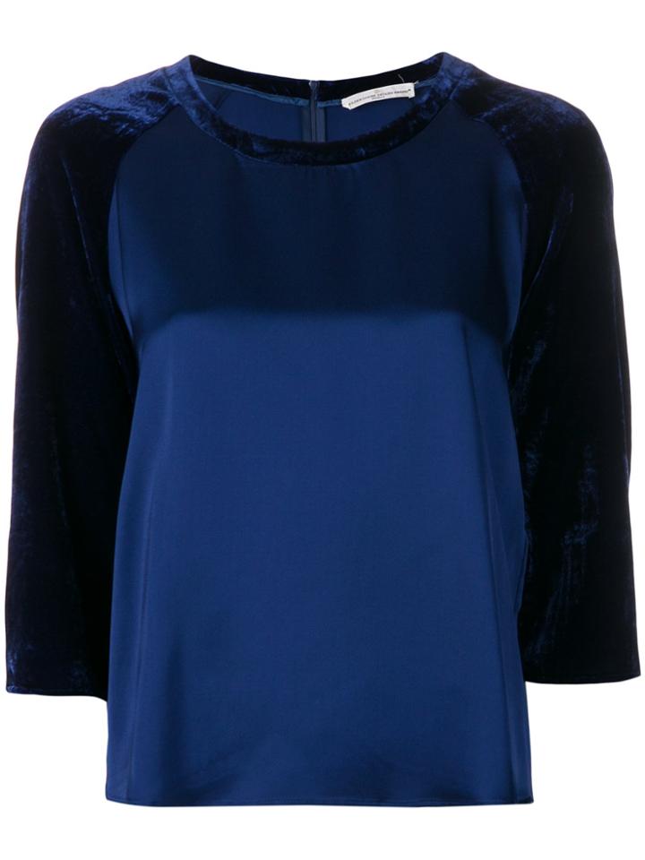 Golden Goose Deluxe Brand Contrast Three-quarter Sleeve Top - Blue