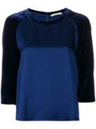 Golden Goose Deluxe Brand Contrast Three-quarter Sleeve Top - Blue