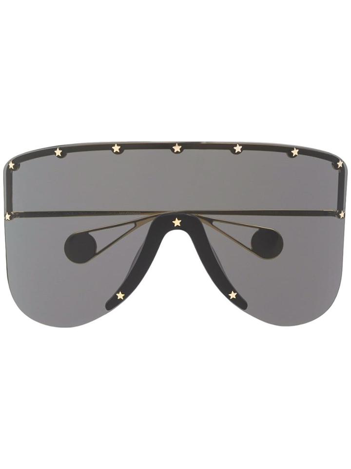 Gucci Eyewear Mask Studded Sunglasses - Grey